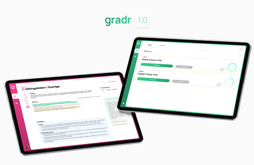 Gradr platform UI